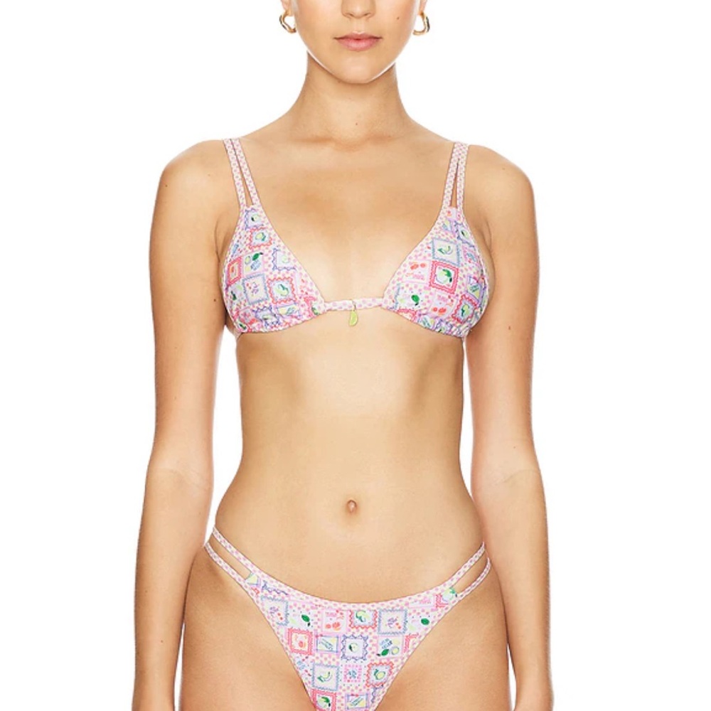 Twin Strap Bralette Bikini Top in Citron Coast — Kulani Kinis L